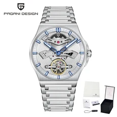 PAGANI DESIGN Tourbillon 남성호환 시계 사파이어 글라스 중공 식 스테인레스 스틸 방수 자동