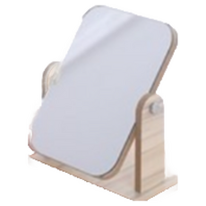 木質旋轉化妝鏡 360度旋轉木質化妝鏡 立式桌鏡 可調整角度立鏡 梳妝鏡 旋轉鏡 桌面化妝鏡, 02.大號