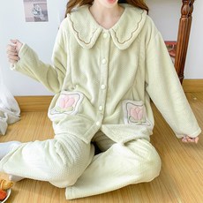 추동 350g 초두꺼운 보온털 항모제모 임산부 잠옷 산모 수유 산후조리