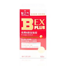 台塑醫之方 長釋B群EX PLUS加強錠, 60份, 600mg, 1罐