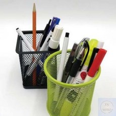 조이월드 철망 연필꽂이 사각 택1 펜슬꽂이, 원형