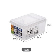 桃園出貨 日本進口五穀雜糧收納盒廚房乾貨穀物豆子麪粉儲物儲存罐塑料密封, 750ml單個裝, 1個