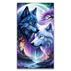 페인팅 동물 자수 모자이크 풀 스퀘어 라운드 라인 늑대 크로스 크리스탈 아트 홈 데코