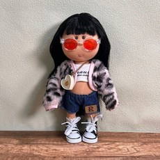 인기 감자인형 24cm 새해 선물 상자 소녀들 DIY 드레스업 장식품, 기본 의상 (인형 + 옷), 12. 분홍 표범 무늬