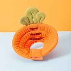 寵物伊麗莎白圈 橘色胡蘿蔔造型 軟脖圈 防舔 頭套, 1個, 橘色胡蘿蔔,【M】建議體重2-5KG, 橘色