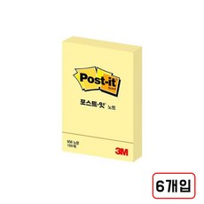 3M)포스트잇(656/51*76mm) 6개, 노랑