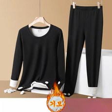 ORZQU 여성 겨울 보온 내복 상하의 세트 도톰 기모 내의 세트 발열내의 투피스