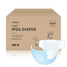 아몬스 국산 입다 절약형 여아용 애견 강아지 기저귀 100매 생리대 팬티 매너벨트, 미니, 1개, 100개입