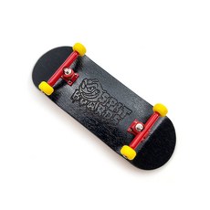 SPITBORDES 34MM 핑거보드 완전 목재 프로 설정(사전 조립 5겹) 트럭 CNC 베어링 휠 폼 그립 테이프 (데크: 주황색 트럭: 노란색 바퀴: 녹색), 1 Black,Yellow, 1개