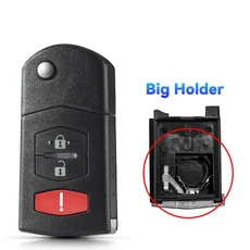 KEYYOU 마쓰다 3 5 6 접이식 플립 원격 자동차 키 쉘 케이스 버튼 교체, 3BNT Big Holder_2, 2)3BNT Big Holder