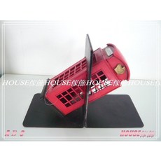 House傢飾 手工打造復古仿真鐵皮模型電話亭書擋 書架 CD架【限量款/新發售】