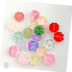 투명 아크릴 꽃잎 모양 비즈 알록달록 색상 수공예 팔찌 목걸이 장신구 제작 재료, 1개, 퍼파(퍼플+파랑)