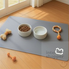 인터쇼퍼 미끄럼방지 규조토 밥그릇매트 80X50 반려동물식탁