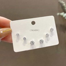 디어 큐빅 귀걸이 세트 여자귀걸이