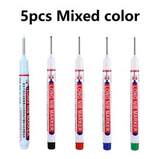 하이라이터 금속 천공 펜용 긴 펜촉 헤드 마커 깊은 구멍 방수 욕실 목공 장식 다목적 20mm 5 개/세트, [02] 5pcs-Mixed color, 06 5pcs-mi 호환xed color