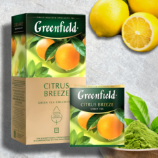 그린필드 시트러스 브리즈 시칠리아 레몬 녹차 (개별포장) 유럽 러시아 그린티, 1개, 20개입, 1.5g