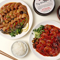 여수 청정게장촌 깐 새우장 간장 양념 먹기편한 순살 간장새우 양념새우 탱글탱글 밥도둑 15미 30미, 양념깐새우장, 1개, 500g