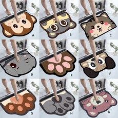 JINTU규조토 캐릭터 발매트, 발매트D, 1개