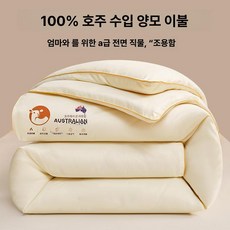 낮잠 호주산 100% 다크레드 담요 여름양모이불 이불 이중보온, 베이지