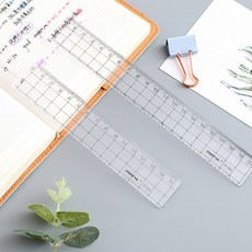 투명 방안자 모눈자 미니자 자 눈금 15cm 20cm 플라스틱 밑줄자 직선자 방안 직자 문구자 사무용 휴대용자, 1개