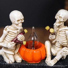 할로윈 무서운 호박 해골 조명 장식 깜박이는 캠프파이어 불꽃 재미있는 실내 조각 호박등 조각상 램프 테이블 선반용 3002418