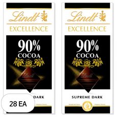 린트엑셀런스 다크 90% 초콜릿, 100g, 28개