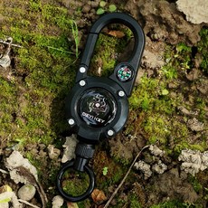 登山扣路亞鋼絲繩伸縮扣戶外易拉扣釣魚鑰匙扣背包防丟失手繩易拉, 1個, 黑色