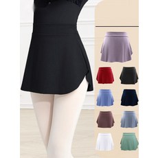 [라인을 살려주는] 랩스커트 발레복 체형커버 에어로스텝 스커트, 23. 네이비 망사 기본, S