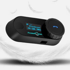 FreedConn TCOM-SC 5.0 雙機對講可達800公尺，藍牙安全帽耳機 音樂分享智能降噪，液晶螢幕顯示, 黑