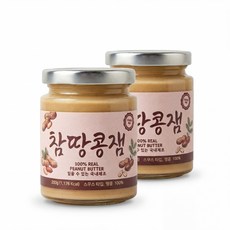 참땅콩잼 무첨가 100% 땅콩버터 스무스, 2개, 200g