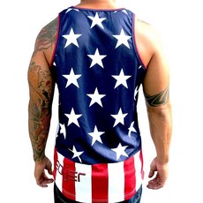 #50 미국 국기 100% 폴리에스터 메시 저지 탱크 탑