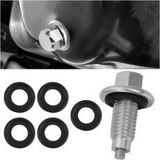 Yiml Car M2 x 75 마그네틱 오일 드레인 플러그 5PCS 고무 크러쉬 와셔 OEMEJ7Z6730A 차량용 팬 너트 볼트 교체 K3500 C500 라이너 르사브르와 호환