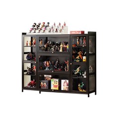 大容量櫃子收納櫃，多層隔板，防塵防潮，居家收納好幫手, 【五門】黑色 135長