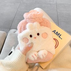 注水暖寶寶 毛絨熱水袋 注水暖肚子插手暖水袋 可愛大小號暖手寶 女學生被窩專用, 1個, 粉色-500ml