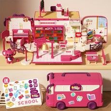 考拉日記 迷你娃娃屋 變形旅行巴士 兒童過家家玩具, 考拉校車（標配1考拉）FDE31120, 1個