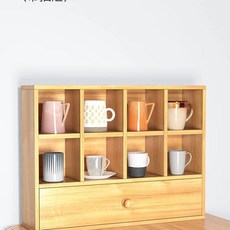 머그컵 정리대 찻잔 선반 거치대 주방 수납 홀더 싱크대 컵 진열대용, M. 높이 45cm 길이 60cm 통나무서랍형