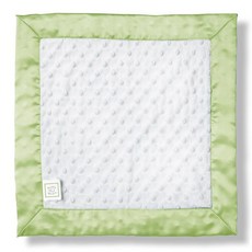 SwaddleDesigns Baby Lovie 작은 애착 담요 새틴 트림이 있는 플러시 도트 파스텔 옐로우 158474, 키위 트림