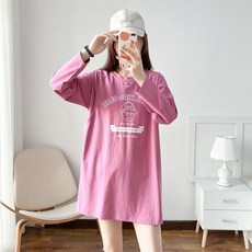 임산부 봄 수유복 긴팔티 패션 임부 긴팔 수유 원피스 편안한 수유 상의 외출용 YLP