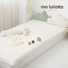 마롤로뜨 아기 방수패드 건조기가능 양면 방수요 신생아 유아용, 아이보리 플라워, 1개 아이보리 플라워, 1개