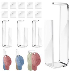 Zhaoyao 4피스 캡 오거나이저 10개의 접착 백킹 공간 절약 모자 가방 우산 주얼리 등을 보관할 수 있는 2가지 방법 가정 정리에 적합, Zhaoyao 4피스 캡 오거나이저, 10개의 접착 백