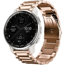 Garmin D2 에어 밴드와 호환 Lamshaw 퀵 릴리즈 스테인리스 스틸 금속 교체 스트랩 Garmin D2 Air X10 GPS 스마트워치와 호환 (로즈 골드), 로즈 골드