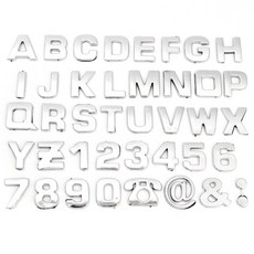 40pcs 3D DIY Metallic Alphabet&Number stickers car Emblem letter Badge Decal, 1개, 한 가지 색