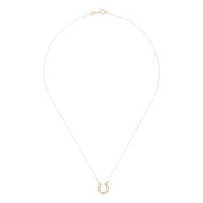 아디나레이터 14K 옐로 골드 다이아몬드 홀스슈 네크리스