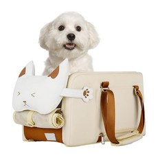 세이프펫 카시트 강아지 센터콘솔 펫바구니 이동가방 애견 이동장 이동식캐리어 브라운화이트