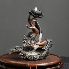 樹脂蓮花禪意佛手倒流香家居擺件, 復古祥雲佛手樹脂擺件