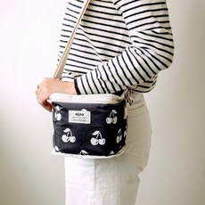 아이주 미니 쿨러백 도시락 보온보냉 이유식 가방, 블랙체리 미니쿨러백