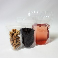나이스팩 투명 지퍼스탠드백 견과류 커피 봉투 18cm x 26cm(밑면5cm), 100개입, 1개