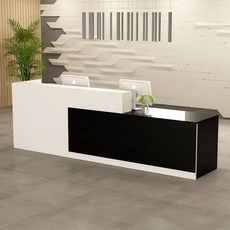 카운터 계산대 리셉션 캐셔 접수대 옷가게 병원 학원, 무광 화이트 블랙 오른쪽 120x60x100cm