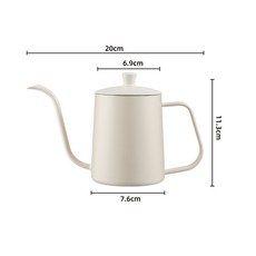 Zoovit 홈용 스테인리스 드립 주전자 미니 커피포트, 베이지, 1개, 350ml