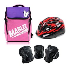 에어워크 레이더 레드 아동 인라인 보호장구 세트 인라인 가방+헬멧+보호대, 헬멧_레드/가방_핑크:보호대_블랙_S, 1개